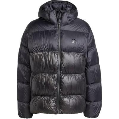 Оригинальная модная куртка Adicolor Down Regen с длинным рукавом на молнии для мужчин, черная IW3454