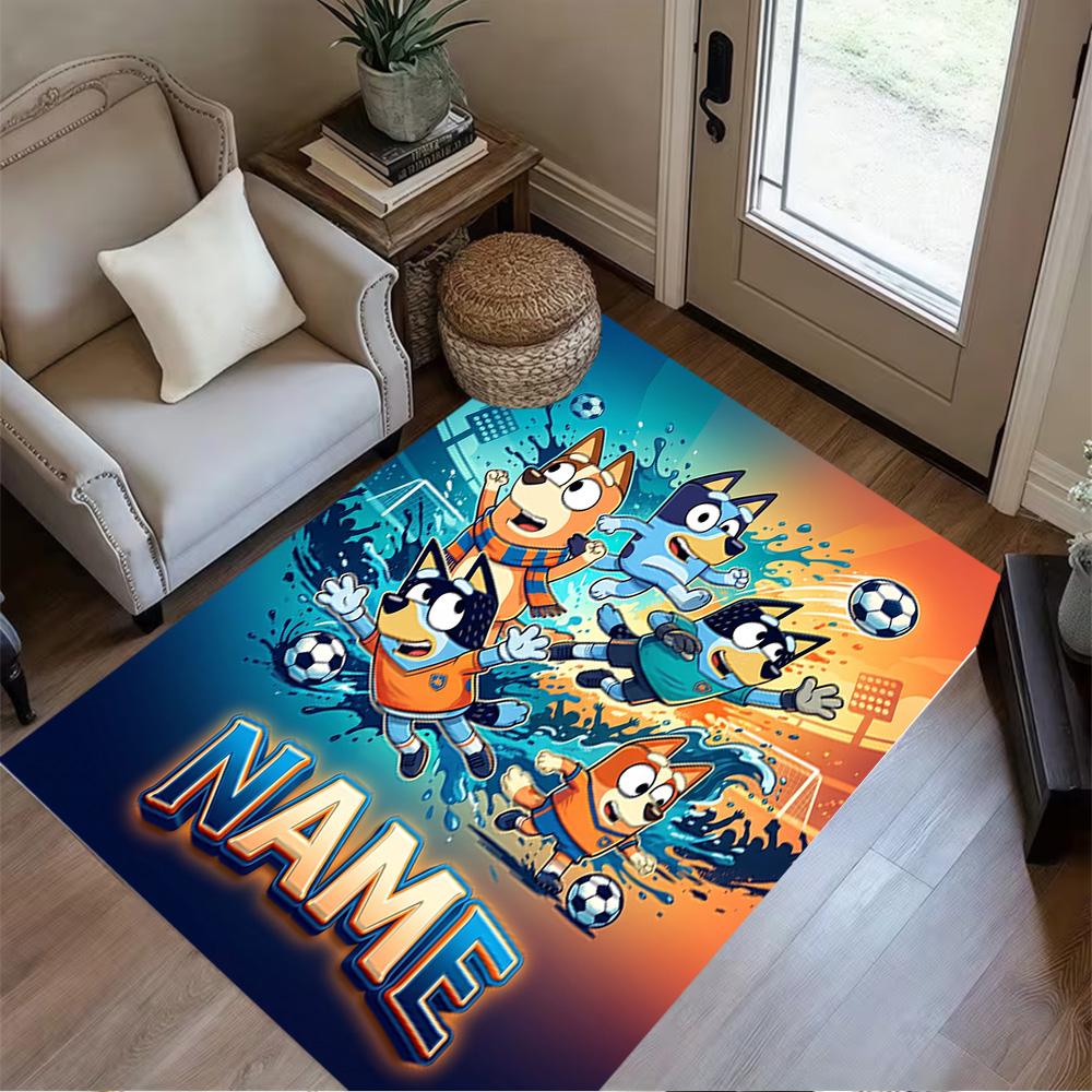 Soccer Fun All Ages Customize Text Area Rug Perfect for Outdoor Study room Decorate room Game Room Antislip Carpet Office home decor