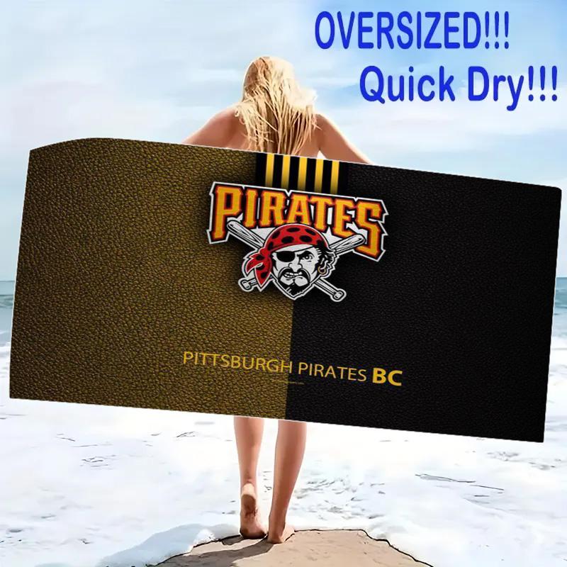 Pittsburgh Pirates Logo Print Beach Towel, Large Soft Quick Dry Towel for Beach Camping Swimming