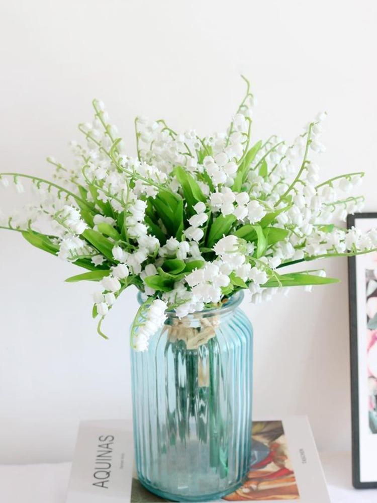 3 шт., искусственные цветы колокольчика, пластиковые и шелковые ткани, искусственные цветы для домашнего свадебного украшения