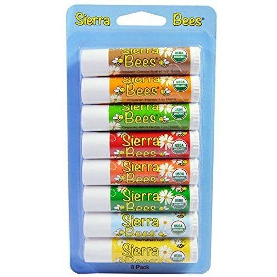 Sierra Bees Organic Lip Balm Combo Pack 8 pieces each 4.25g (.15oz) Multicolor