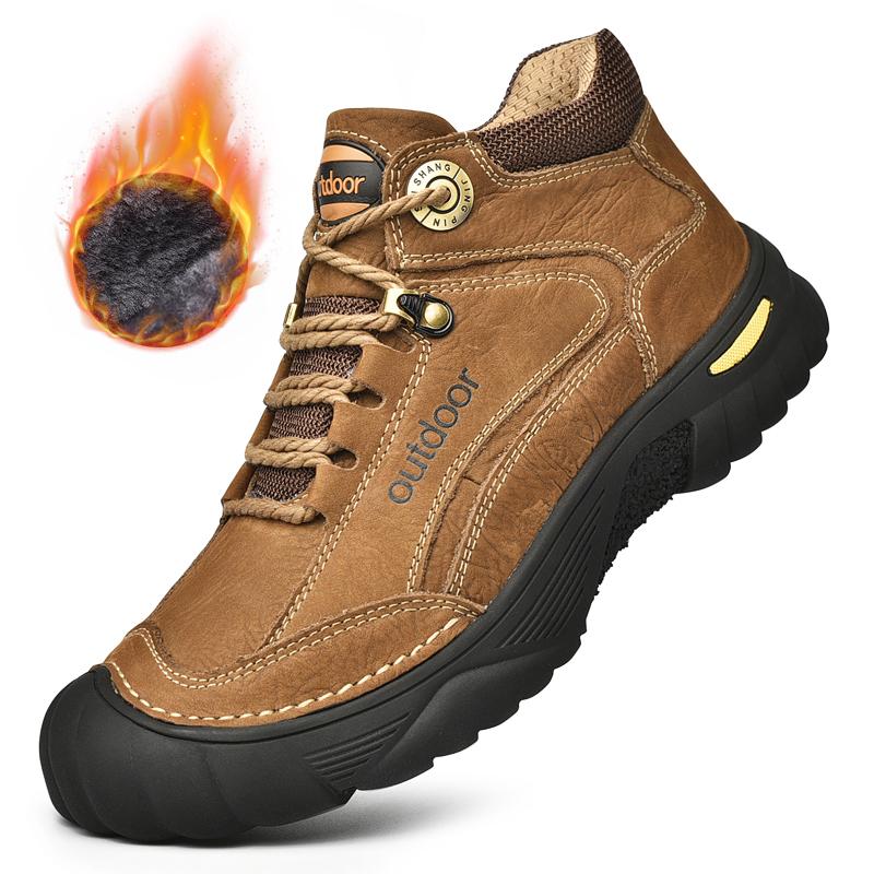 Мужская обувь из натуральной кожи, кроссовки, водонепроницаемые уличные мужские ботинки, удобная мужская прогулочная обувь