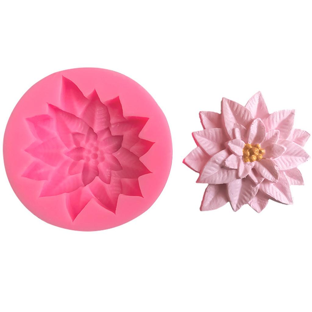Силиконовая форма для сахарного ремесла «Рождественский цветок» Пуансеттия Инструменты из смолы Форма для выпечки кексов Инструменты для помадки