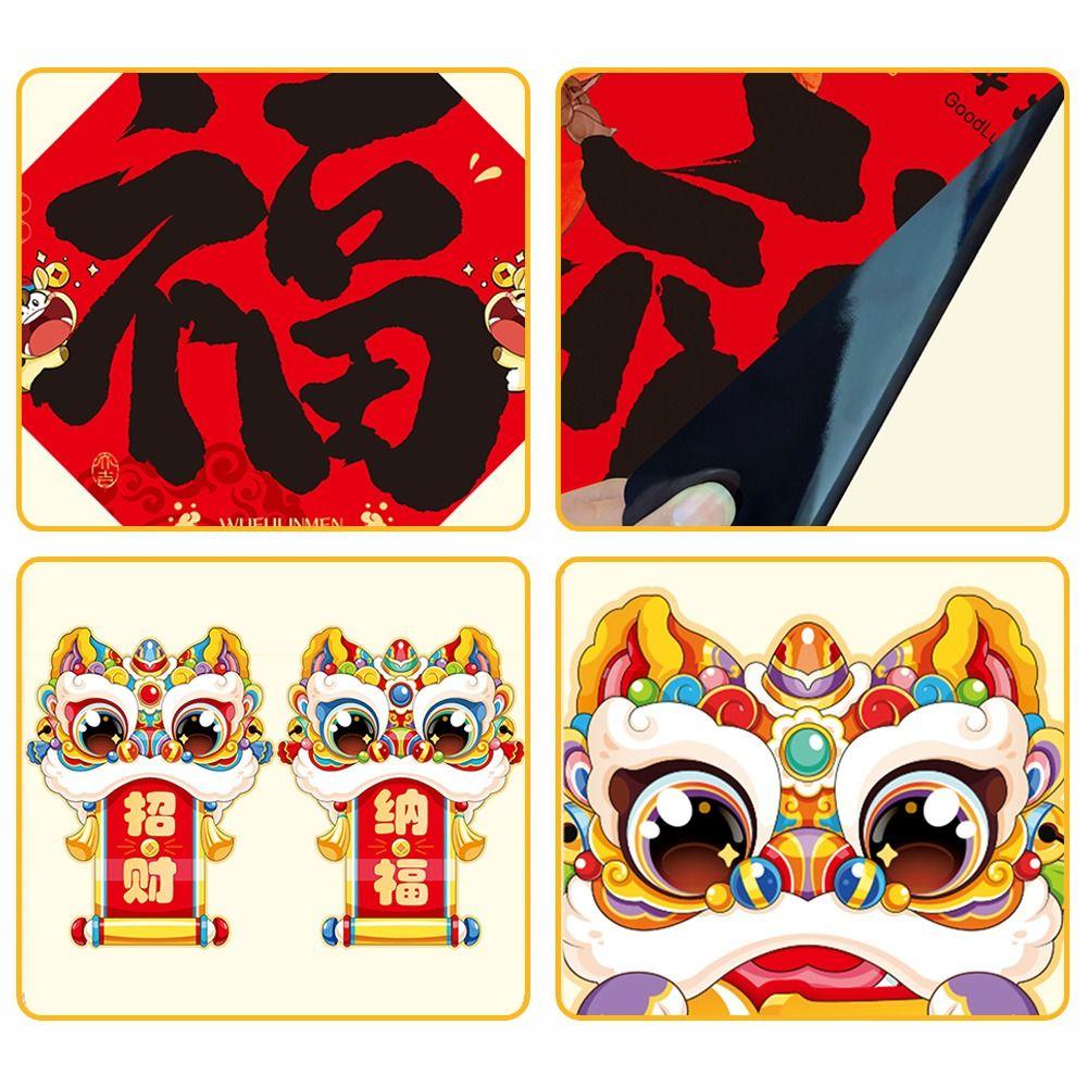 Festival Decals Spring Festival Couplets FU Character Door Sticker Door Decorations