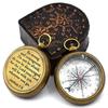 Be Strong and Courageous  Brass Compass with Wooden Prayer Compass Religious Gift for Men Women  Communion  for Boys  Gift
