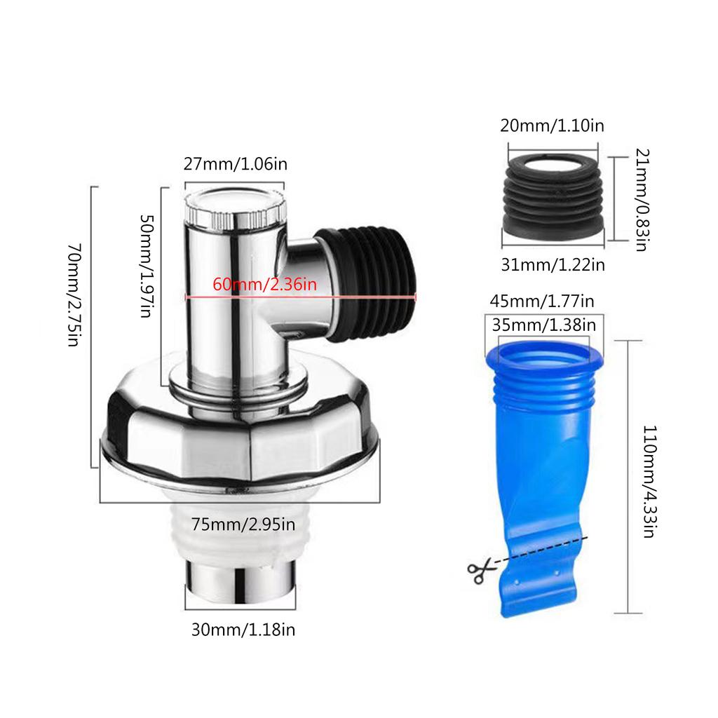 Washing Machine Floor Drain Connector Anti-overflow Laundry Machine Floor Drain Adapter Bathroom Pipe Sewer Connector