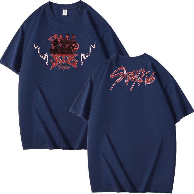Stray Kids Dominate Combination Peripheral Print Summer Short Sleeve T-Shirt Pure Cotton Loose