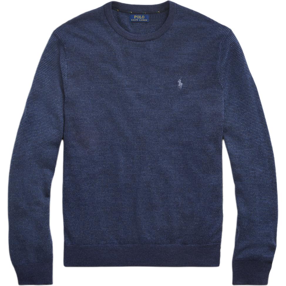 Polo Ralph Lauren Мужской вязаный свитер с круглым вырезом из шерсти с вышивкой логотипа маленькой лошади, темно-синий MNPOSWE16820507-410