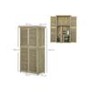Boîte à outils armoire de jardin - MUVOE - 4 compartiments - Bois massif - Gris - 87 x 46,5 x 160 cm