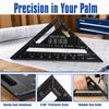 90/45 Degrees Angle Roofing Triangle Angle Protractor 7 Inch Metal Triangle Ruler  For Framing