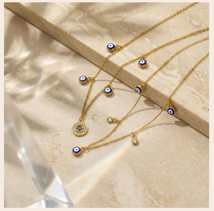 Серебряная синяя подвеска-чокер «Сглаз» с кубическим цирконием, модный подарок для женщин