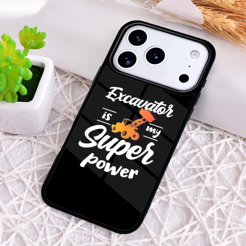 Чехол для телефона "Строительный экскаватор" для iPhone 17 Air 16 15 11 12 14 13 Pro Max Ударопрочный чехол