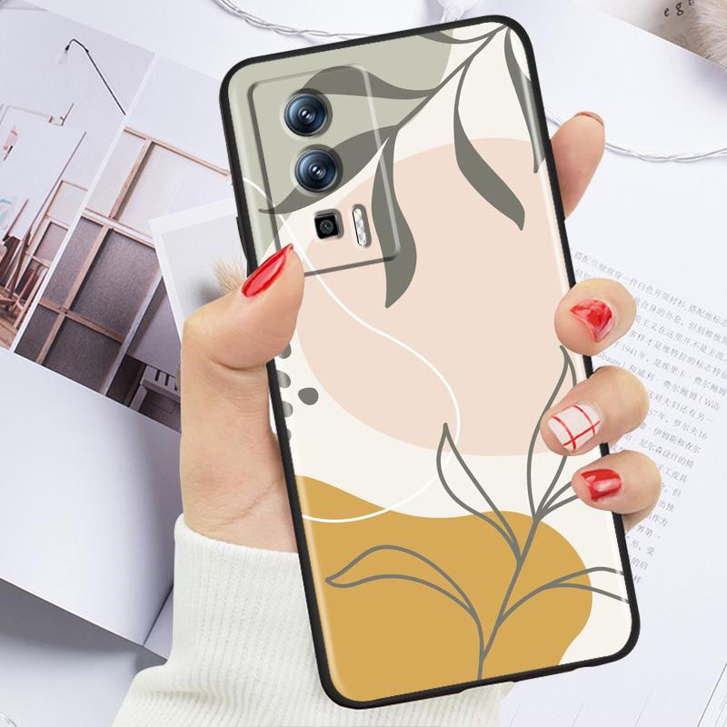 Vintage Flower Leaves For Xiaomi Redmi 9A 9C 9AT 10C 9 9T 10 12C 13C 8 12 K60 A1 K50 K40 5G Black Soft Phone Case
