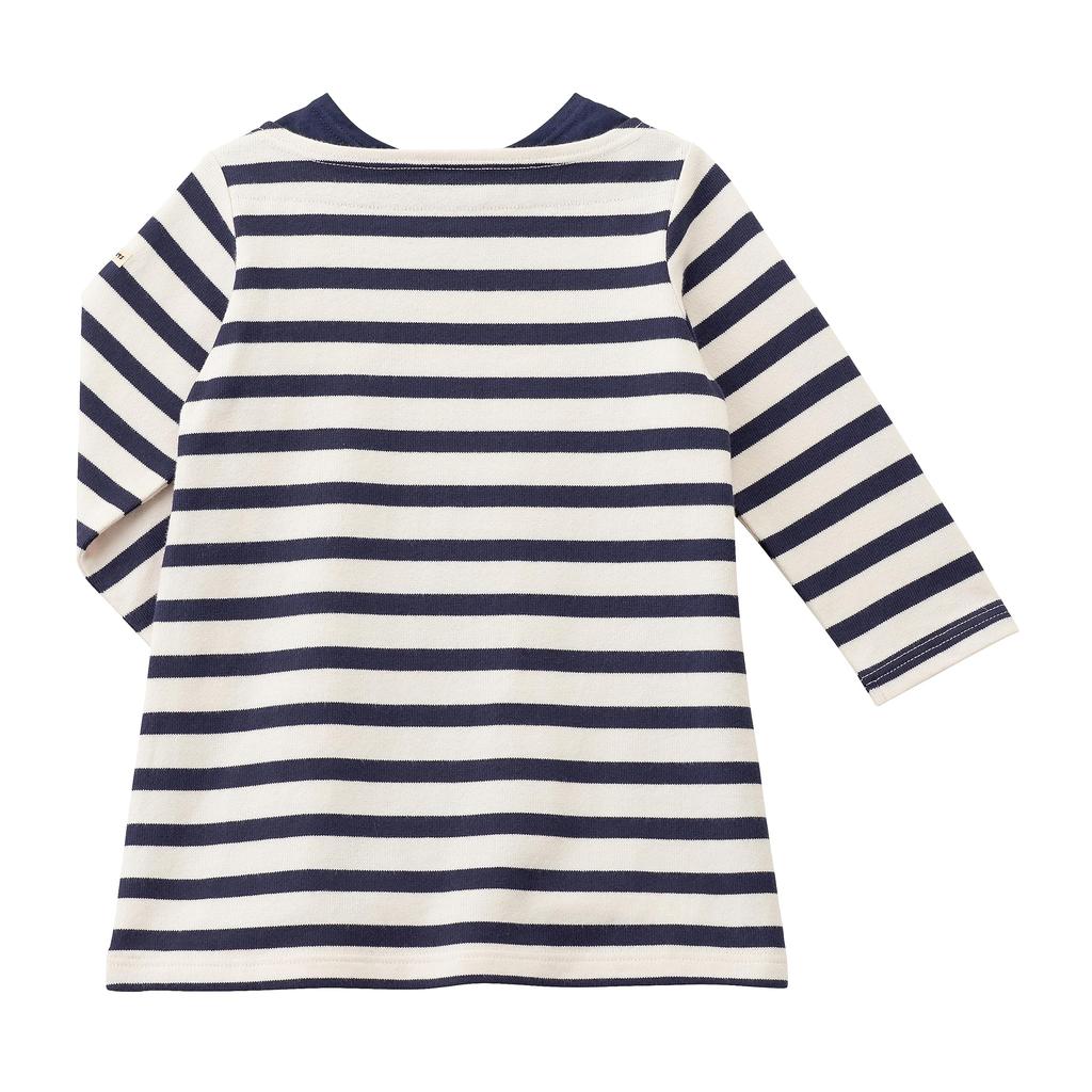 ГОРОШЕК Платье с длинным рукавом для мальчиков и темно-синее x [MIKIHOUSE BISCUITS] для девочек, детская одежда, белое, 90см, 70-1902-492