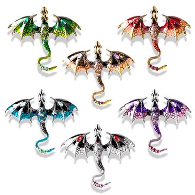 Винтажная брошь-дракон для мужчин и женщин, летающая нога и булавка с изображением животного, ювелирные изделия