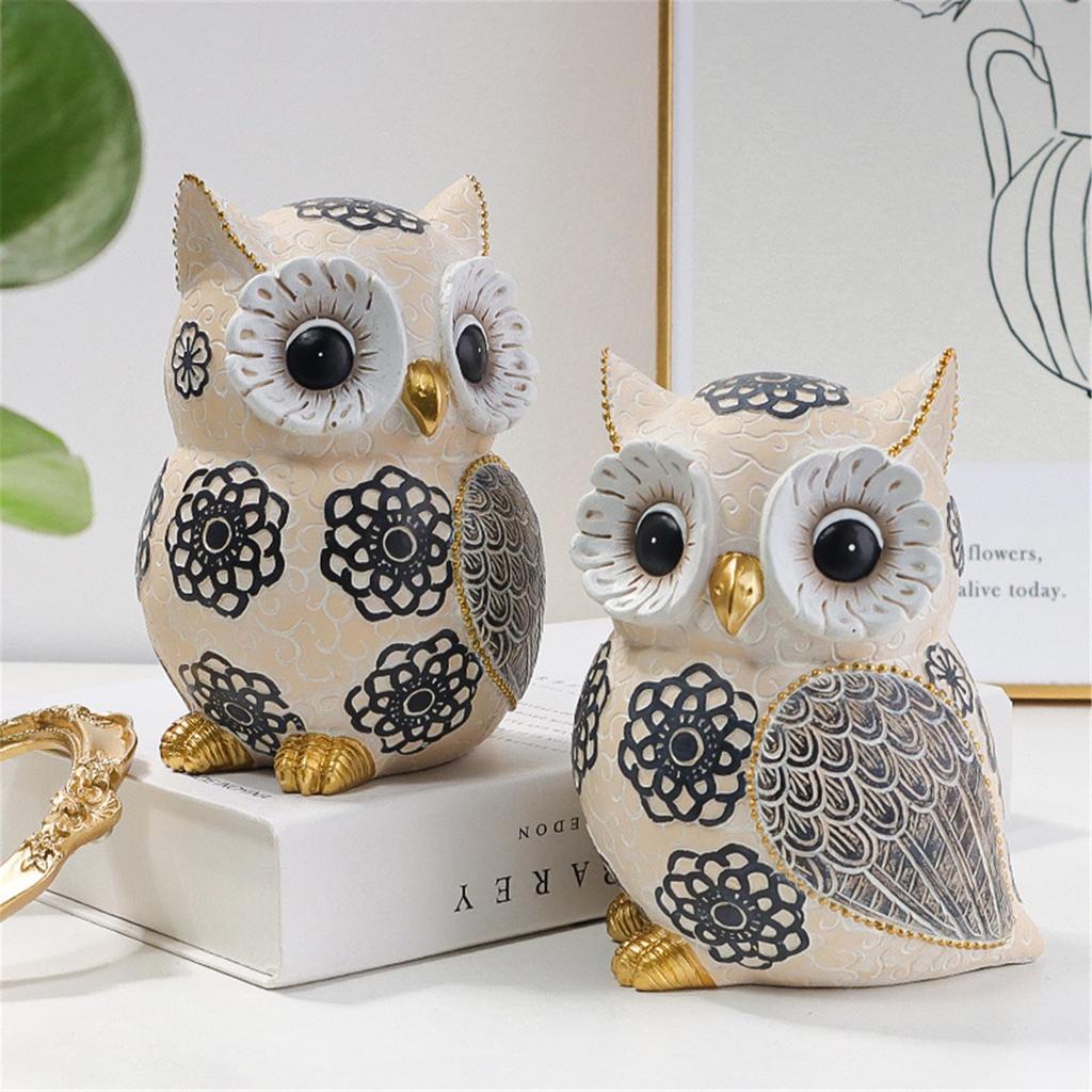 Owl Figurine, Garden Object, Feng Shui, Good Luck, Lucky Charm, Cute Owl Decor, Energetic Owl, Gift (Set of 1)