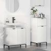 Bathroom Furniture Set with Shelf 2 pcs White Plywood and Metal