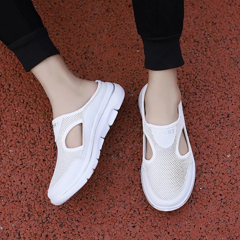 Women's Slippers Mesh Breathable Summer Couple Shoes Large Size Slippers Men Women Light Comfortable Flat Shoes for Women