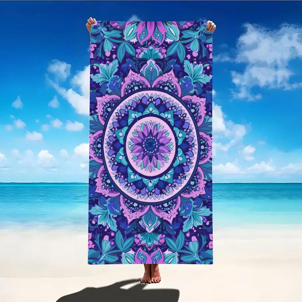 Новое индийское пляжное полотенце Mandala, ультрамягкое, быстросохнущее, впитывающее, из микрофибры, для купания, легкое, для путешествий, кемпинга