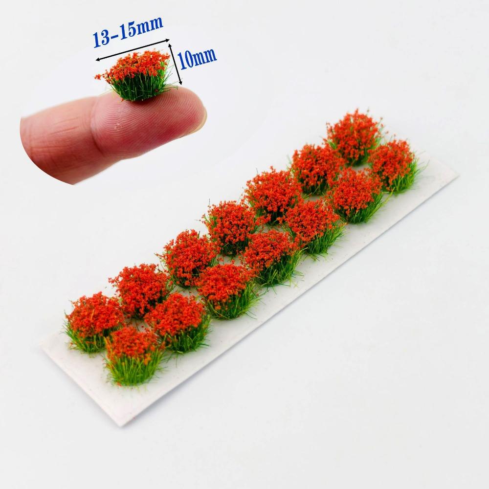 14pcs/set 13~15mm*10mm DIY Miniature Garden Decor Multicolors Landscape Wargame Grass Tufts