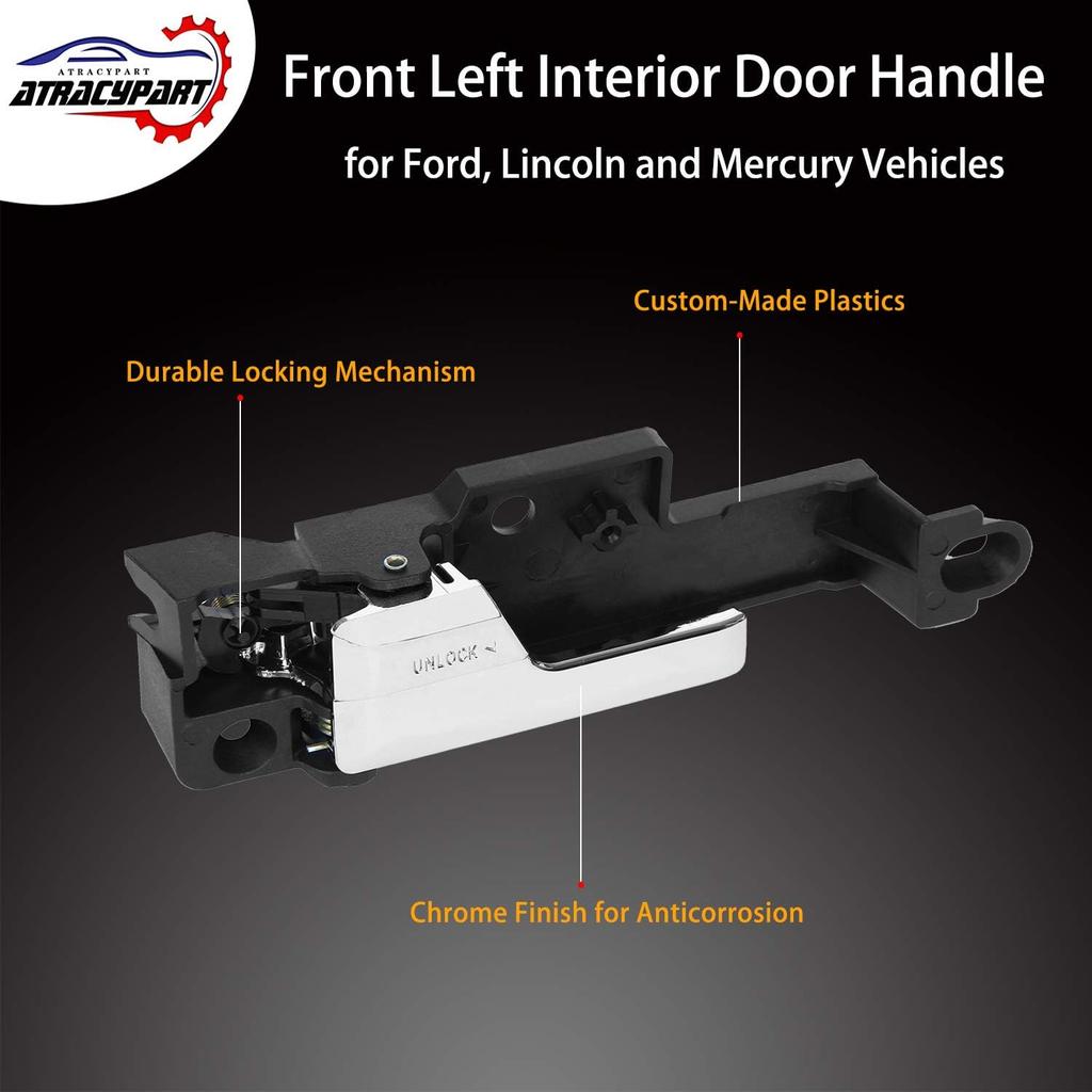ATRACYPART Interior Door Handle Front Left Driver Side - For 2006-2012 Ford Fusion 2007-2012 Lincoln MKZ 2006 Lincoln Zephyr 2006-2011 Mercury Milan