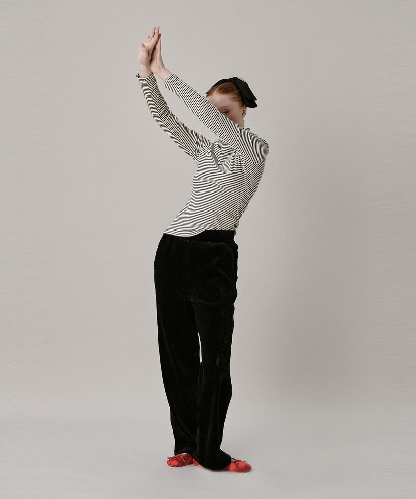 JUNEJUNE SPACE Two Tone Velour Pant_Black
