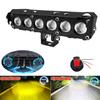 6 Lens Motorcycle LED Spotlight Hi/Low Beam Fog Lamp for Car Trucks ATV SUV UTV 4X4 Headlight Driving Work Running Driving Light