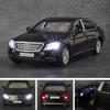 Масштаб 1/32 Benz S600, литая под давлением модель автомобиля, игрушечный автомобиль с откатным механизмом, звуком и светом для детей, коллекция подарков для мальчиков и девочек