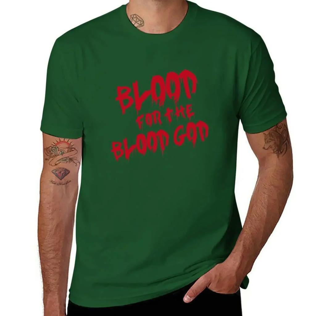 Khorne Chaos God Graffetti Blood For The Blood God Plain Tshirt Korean Fashion Oversized Short Sleeve Tee Unisex