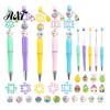 Easy Assembly Beaded Pens Ballpoint Pen Set, DIY Easter Craft Kit, with Colorful Fun School Supplies Bunny And Egg Beads Decor, Creative Handwriting