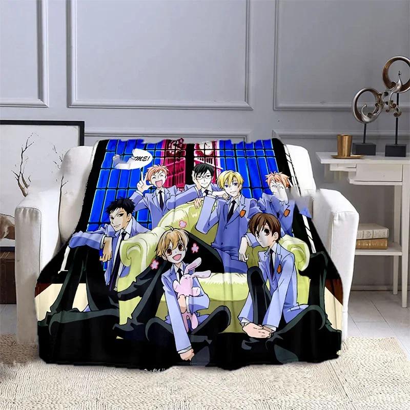 Ouran High School Host Club Anime Customized Blanket Plush Flannel Decoration Bed Home Throw Sofa Blanket Unisex Children Gifts