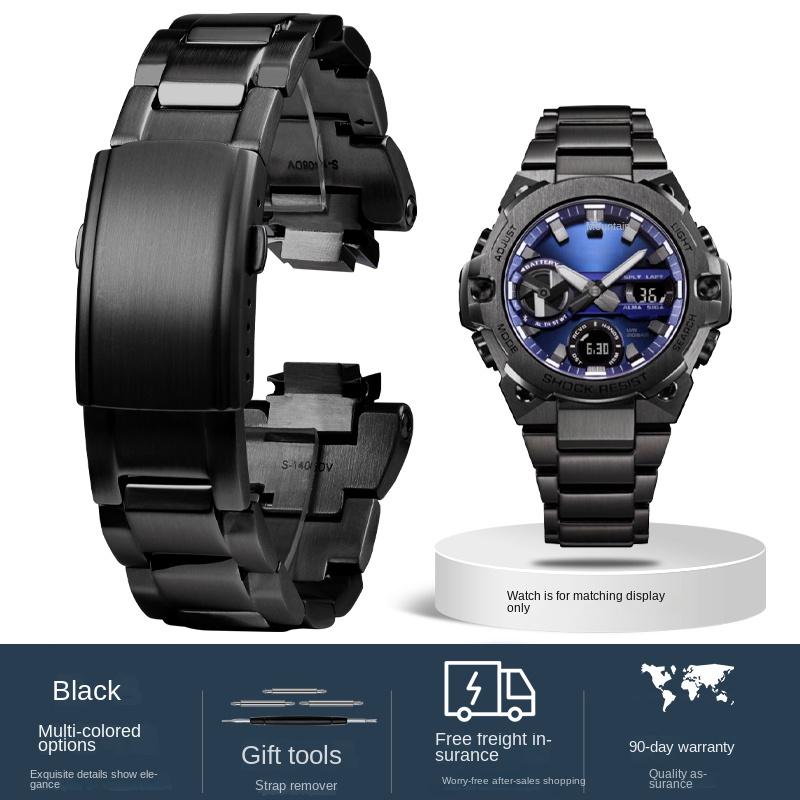 Для часов Casio G-SHOCK GST-B400 выпуклый цельный ремешок из нержавеющей стали мужской Металлический модифицированный Наручный ремешок Браслет Аксессуары