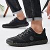 FashionLightweight Leather Casual Loafers Hot Sale Men Business Comfy Moccasins Lace-Up Men's Sneakers 2024 New All-match Driving Shoe