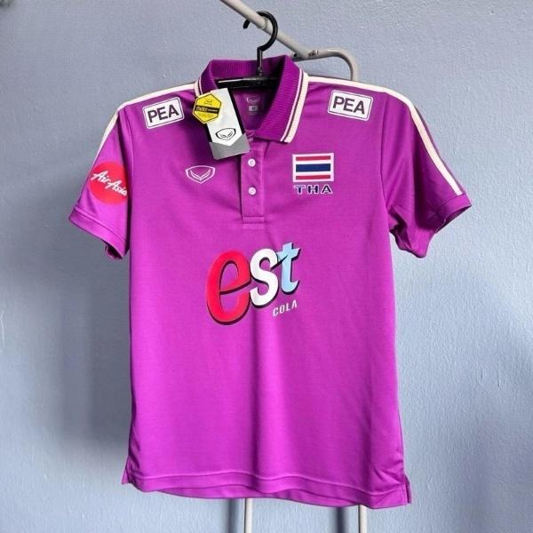 ТАИЛАНД Национальная волейбольная мужская женская сборная 2024 года по волейболу Джерси ЧИР Фан-принт Быстросохнущая рубашка-поло с коротким рукавом Униформа Флаг Логотип Спорт