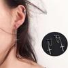 Female Personality Super Cool No Pierced Cross Chain Earrings Ear Clip Bungee