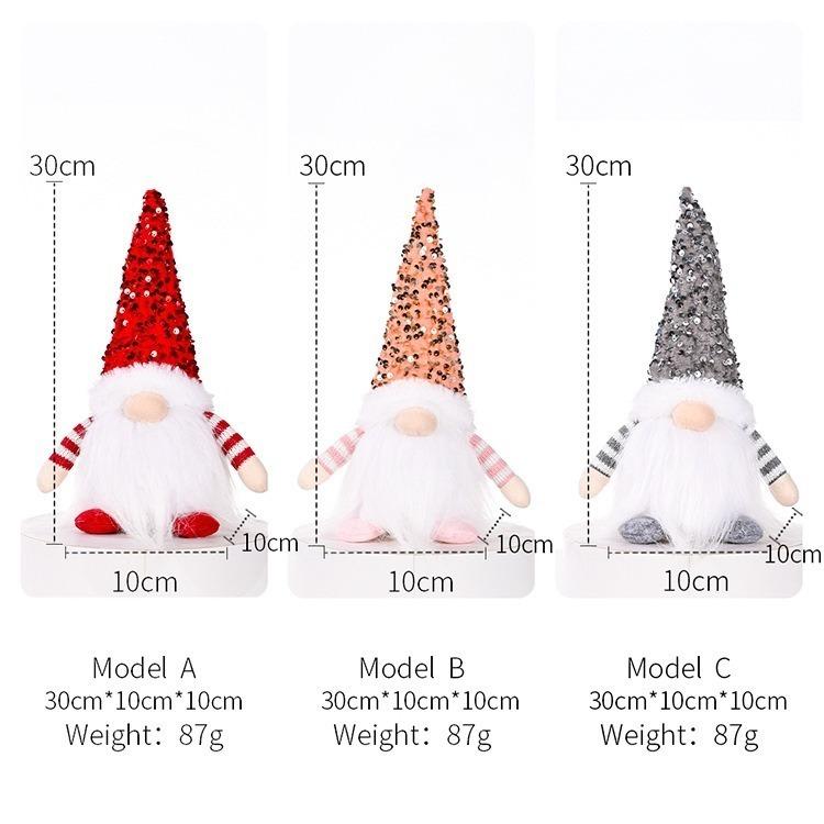 Glowing Knitted Gnome Doll with Led Night Light 30CM Christmas Decorations 2025 Home Xmas Tree Decor Navidad New Year 2025 Gift