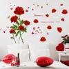 1 компл. стикер на стену, водостойкая самоклеящаяся красная роза с цветочным узором, фон, настенная роспись, домашний декор