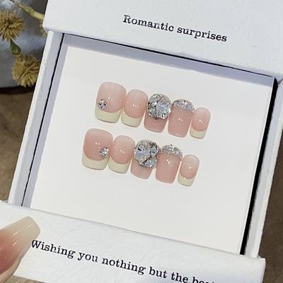 Прозрачный градиентный кремовый французский прозрачный и универсальный набор Diamond Vanilla White Clever Patch Wearing Armor