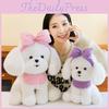 Bowknot Dog Teddy Plush Toy Stuffed Animal Doll Bedroom Decoration Kids Gift