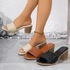 Модные Новые Летние Мягкие Кожаные Шлепанцы на Каблуке Женская Обувь для Женщин Сандалии с Открытым Носком Наружные Женские Шлепанцы Женские Платформенные Сандалии
