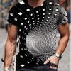 New Summer Men's Fashion T-shirt Visual Vortex Printed Men's T-shirt Top