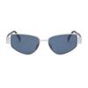 Celine Sculpted Metal Irregular Frame Sunglasses Men sunglasses Silver CL40293U.