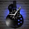 Настенные часы с декором в виде гитары, 12 дюймов, 7 видов светодиодной подсветки, лампа-гитара, музыкальное настенное искусство, бесшумные, с плавным ходом, современные декоративные музыкальные часы из виниловой пластинки