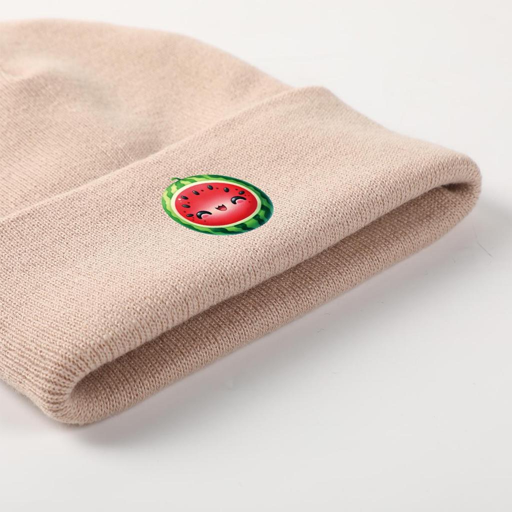 Cartoon Watermelon Winter Knitted Hat Beanie, Fruit Skull Cap Thermal Stretchy Sporting Headwear Knitted Cap Beanie