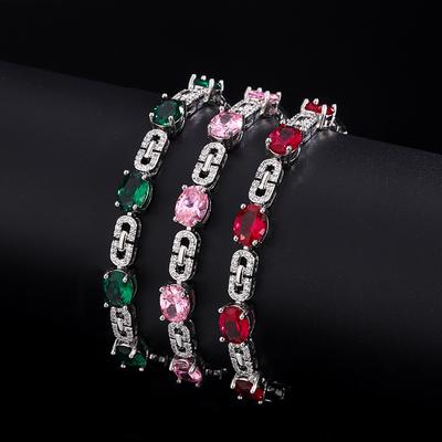 Браслет Fashion Treasure Браслет Pink Ruby Emerald High Источник ювелирных изделий