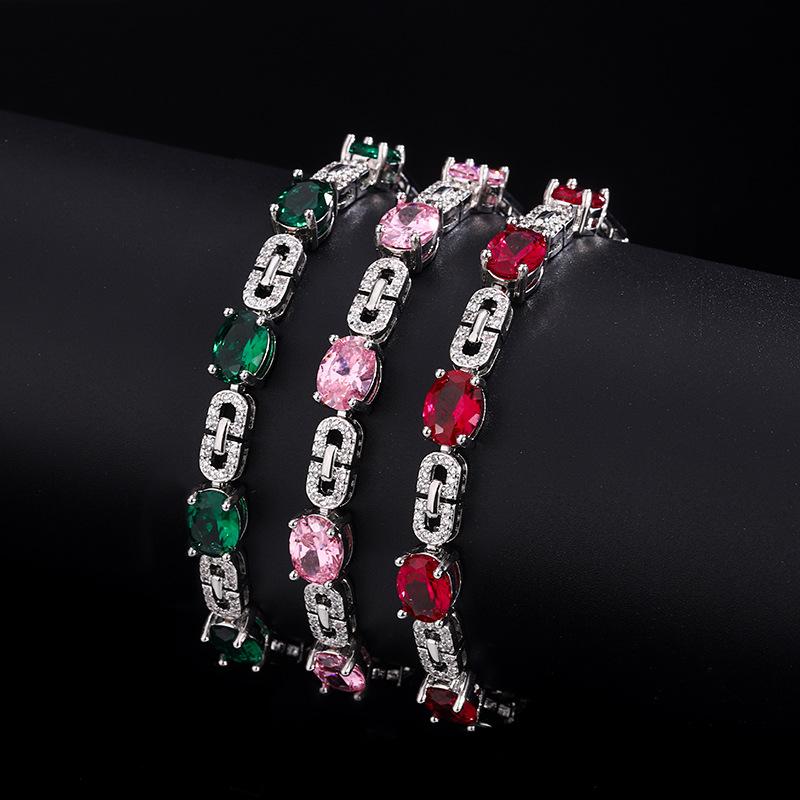 Браслет Fashion Treasure Браслет Pink Ruby Emerald High Источник ювелирных изделий