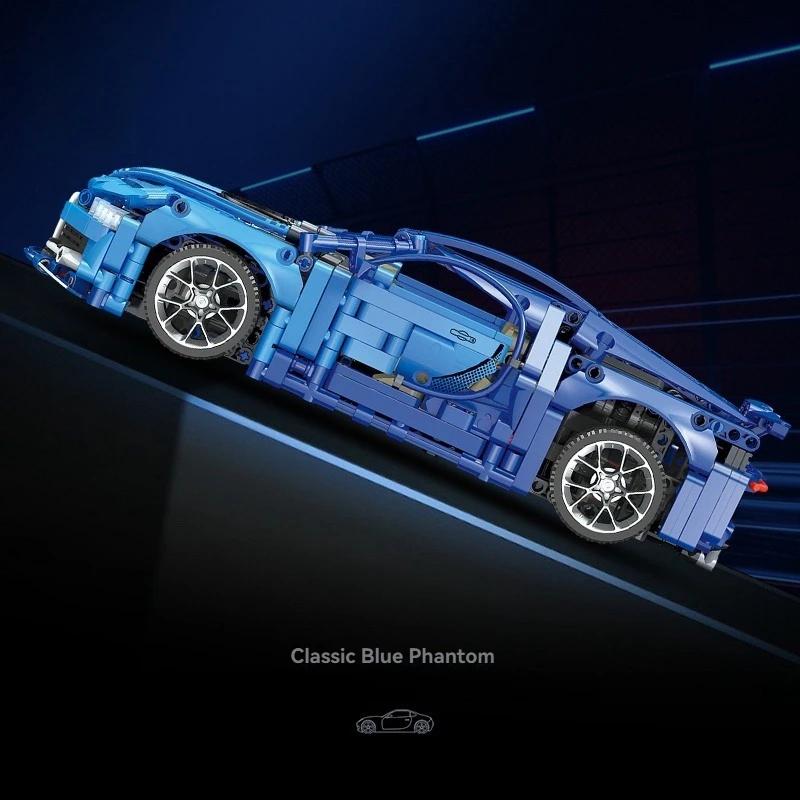 Нетоксичный Город Технический 1:14 синих супер гоночных автомобиля, строительные блоки, Модель спортивного автомобиля, собранная из деталей Moc, Подарки на день рождения, Рождество, Хэллоуин