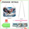 US Flag Eagle 2D Flat DIY Rhinestone Diamond Art Window Pendants Hanging Diamond Art Kits Window Hanging Art for Home Decor