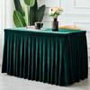 Velvet Tablecloth Rectangular Conference Exhibition Table Cover White /Black Table Skirt For Wedding Event Party Desk Decora