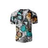 Женская модная футболка с коротким рукавом для фитнеса с цветочным принтом и колибри